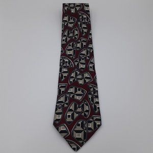 George Machado Italian Silk Abstract Design Tie